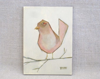 Original Birds Nest Painting Heart Shaped Valentines Day Card Romantic Gift