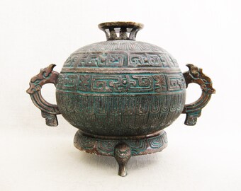Mid-Century Ice Bucket, James Mott Style, Asian and International Décor Vintage Barware and Entertaining