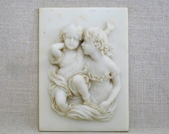 Classical Female Portrait Relief Plaque, Sister from The Calmady Children, by Sir Thomas Lawrence, Art Supplies and 3D Wall Décor