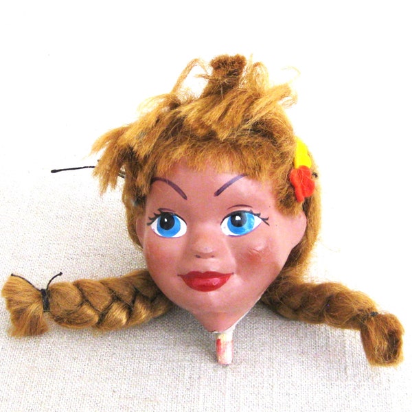 Vintage Composite Doll Head Marionette Pelham Puppets Parts and Supplies Mid-Century Toys