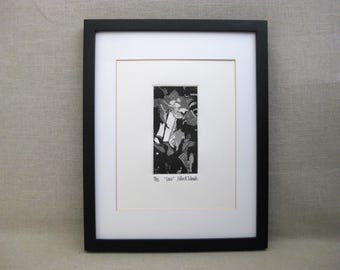 Vintage Abstract Engraving, Contemporary Modern Framed Original Fine Art Print