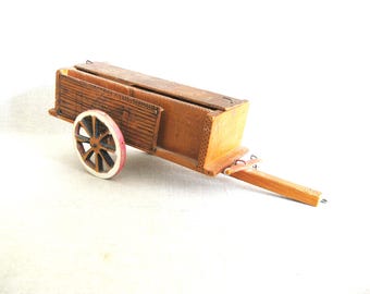 Vintage Folk Art Domino Set, Tramp Art Sculpture Game