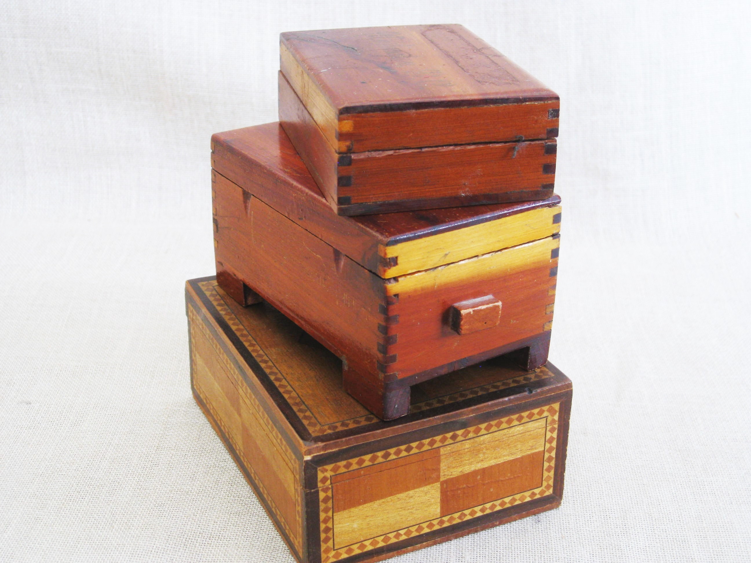 Vintage Wooden Box Collection, Storage and Organization, Trinket Boxes