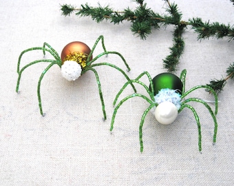 Beaded Swedish Spider Christmas Tree Ornament, Insect Holiday Home Décor, European Folk Lore Small Hostess Gift