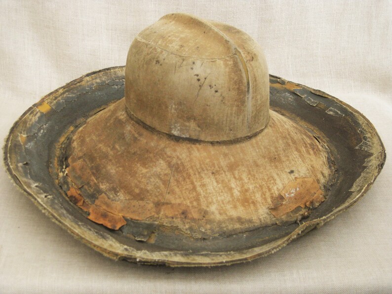 Vintage Millinery Hat Mold, Vulcanized Rubber Block Form, Antique Industrial Rustic Décor image 3