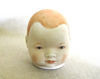 Vintage Bisque Doll Head Shackman Parts and Supplies Gift for the Crafter
