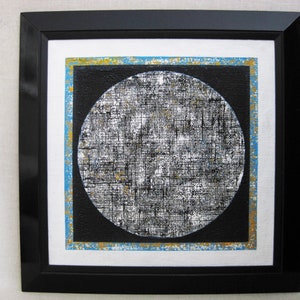 Modern Abstract Painting, Original Framed Contemporary Vintage Wall Art, Signed Vicente Brito