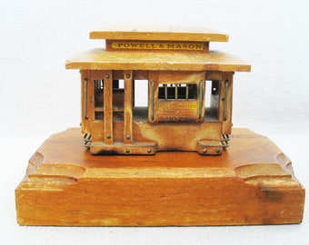 Vintage Music Box of San Francisco Trolley Car California Souvenir Rustic Cabin Décor