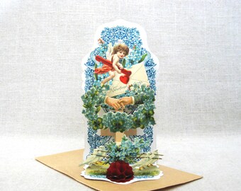 Antique Pop-up Valentines Day Card Antique German Victorian Style Honeycomb Gift of Love
