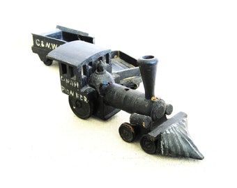Folk Art Train Wooden Toy Locomotive Rustic Cabin Home Décor Man Cave Birthday Gift
