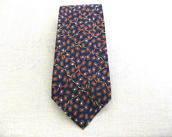 Men's Silk Floral Neck Ties Upcycled Hand Embroidered Vintage Preppy Neckwear Accessories