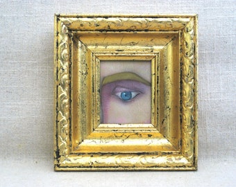 Lovers Eye Painting Male Portrait Framed Original Wall Art Romantic Home Décor Right