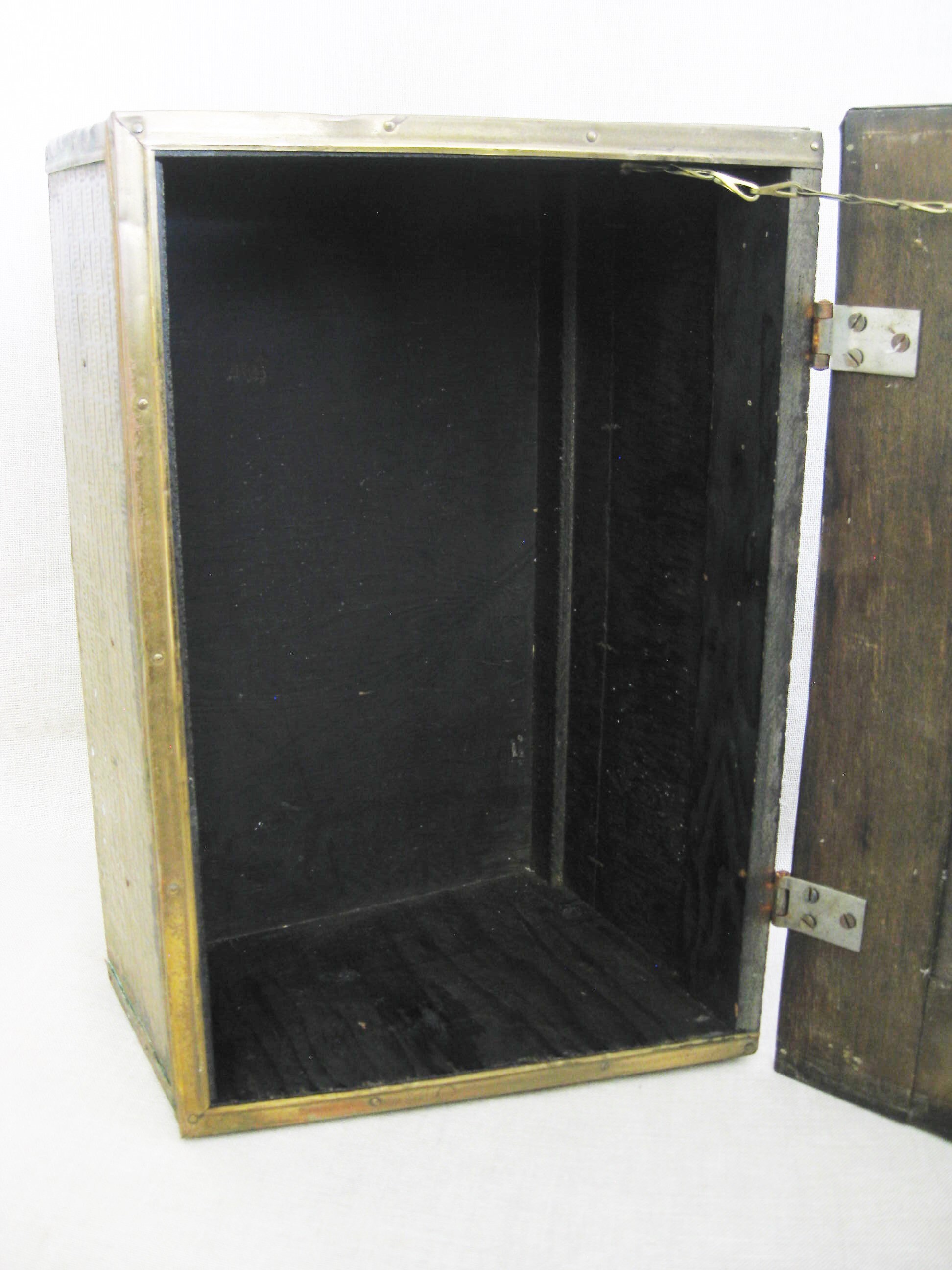 Nautical Vintage Document Box Brass Clad Wooden Antique Storage and