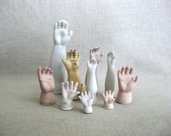 Vintage Collection of 10 Doll Hands and Arms, Decorative Décor