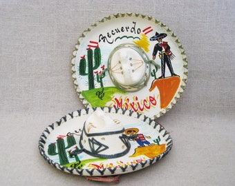 Miniature Sombrero, Hand Painted Souvenir Mexico, Vintage Ranch and Cabin Home Décor