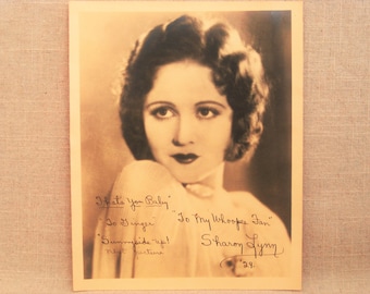 Vintage Publicity Photo, Sharon Lynn 1929, Hand Signed