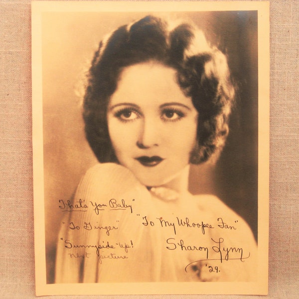 Vintage Publicity Photo, Sharon Lynn 1929, Hand Signed