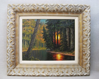 Vintage Landscape Painting, Leonard Rodowicz, Framed Original Fine Art