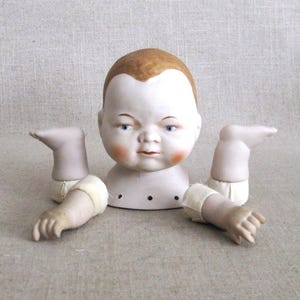 Vintage Bisque Doll Head Shackman Parts and Supplies Gift for the