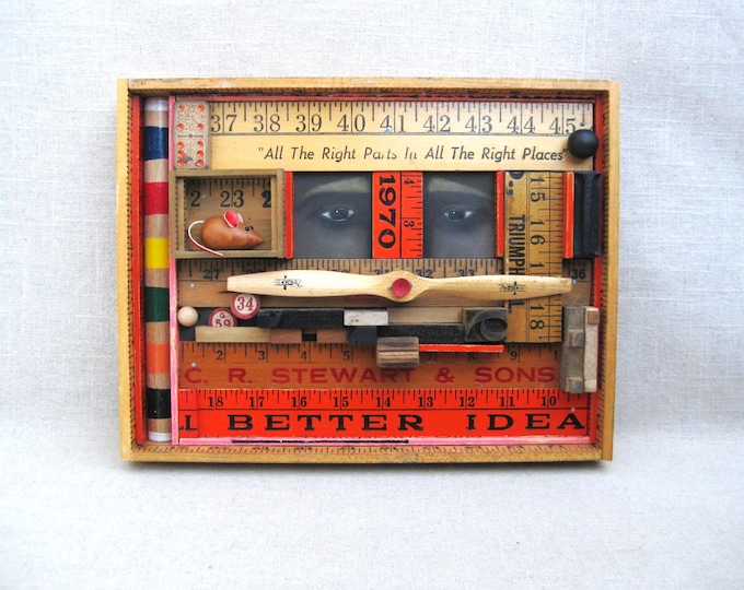 Featured listing image: Lover's Eye Painting Assemblage Sculpture Eyeball Original Framed Wall Art