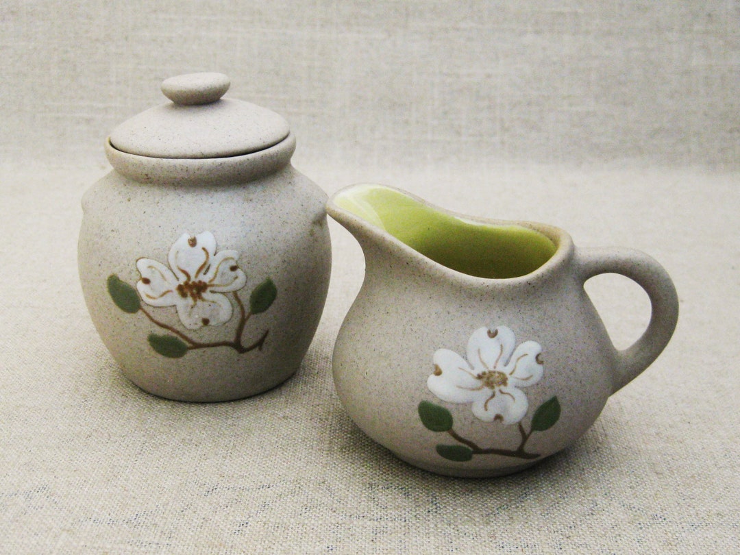 Vintage Sugar and Creamer Set Pigeon Pottery Pair Etsy
