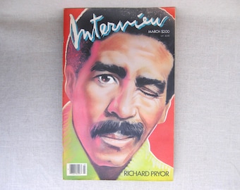 Vintage Interview Magazine March 1986, Richard Pryor, Art Entertainment Tabloid, Back Issues