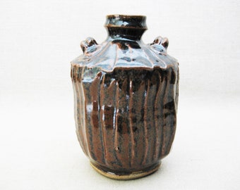 Studio Pottery Vase, Ceramic Flower Vessel 1980s Fine Art OOAK Housewarming Gift