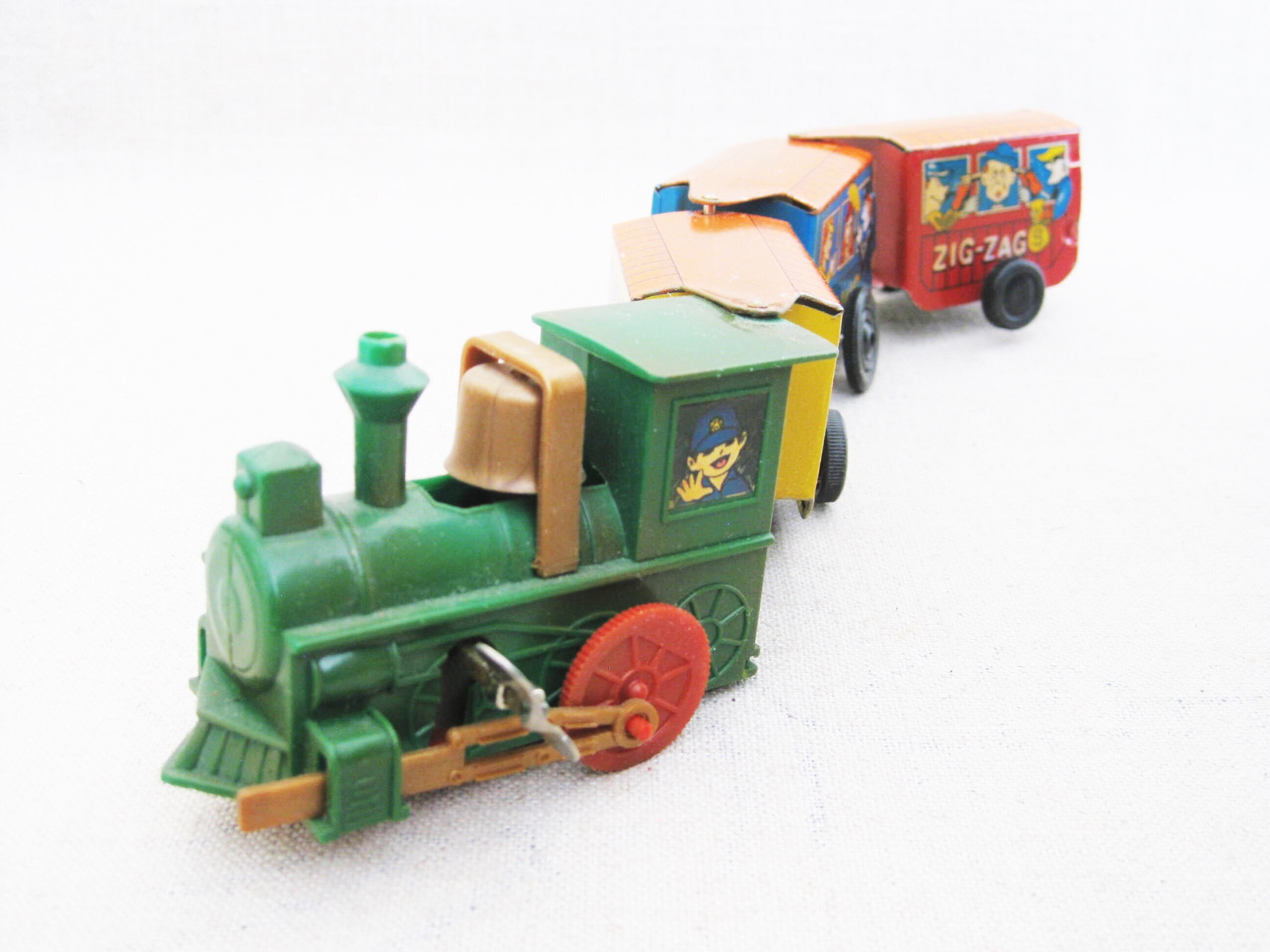 Mid-Century Windup Tin Toy Train, Litho Print Metal