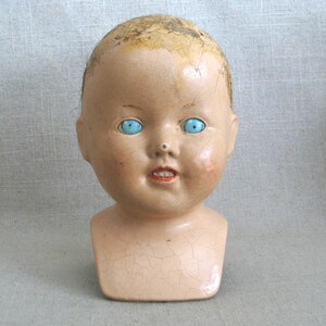 Cabeza de muñeca femenina vintage compuesta, piezas y accesorios. Regalo para ella. imagen 7