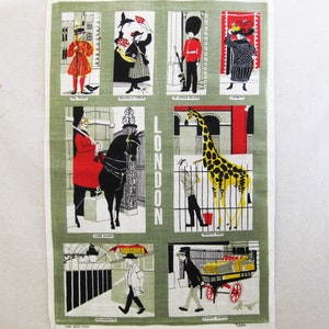 European Tea Towel, Linen London Dish Dry, England Souvenir Kitchen and Wall Décor Housewarming Gift