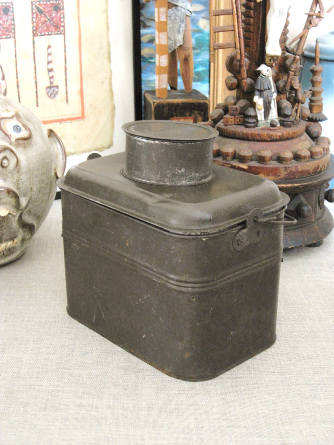 Antique Miners Lunch Box Farmland Chic Etsy