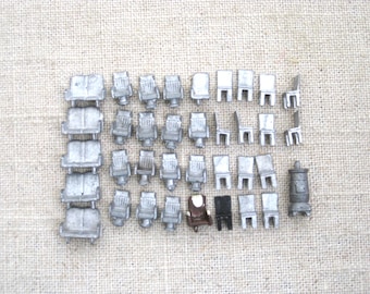 Vintage Miniature Chairs HO Scale Metal Train Car Seating Arts and Crafts Supplies