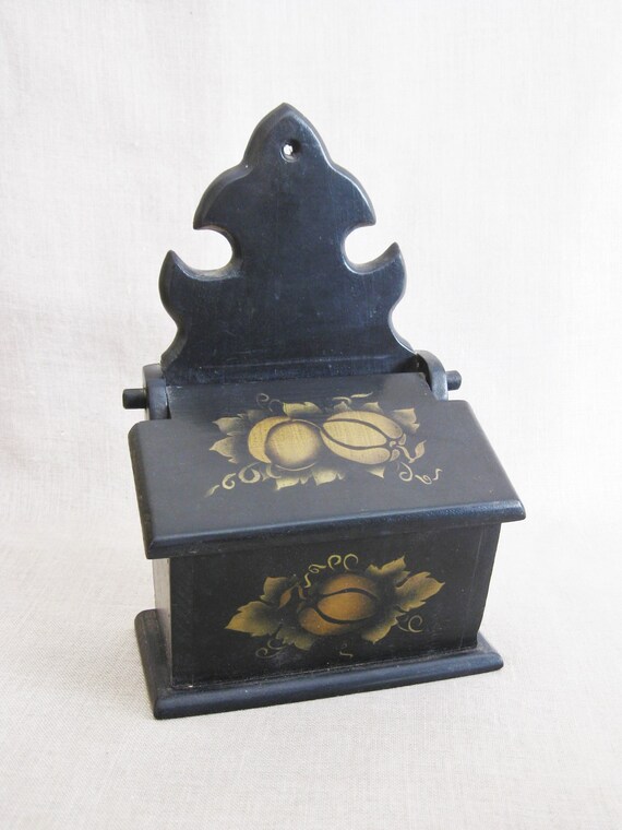 Vintage Painted Wooden Recipe Box Wall Hanging Kitchen Etsy