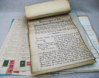 Vintage Property Deeds, Antique Documents Late 1800 Collection