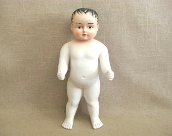 Vintage Male Child Figurine, Ceramic Japan Standing Boy Doll