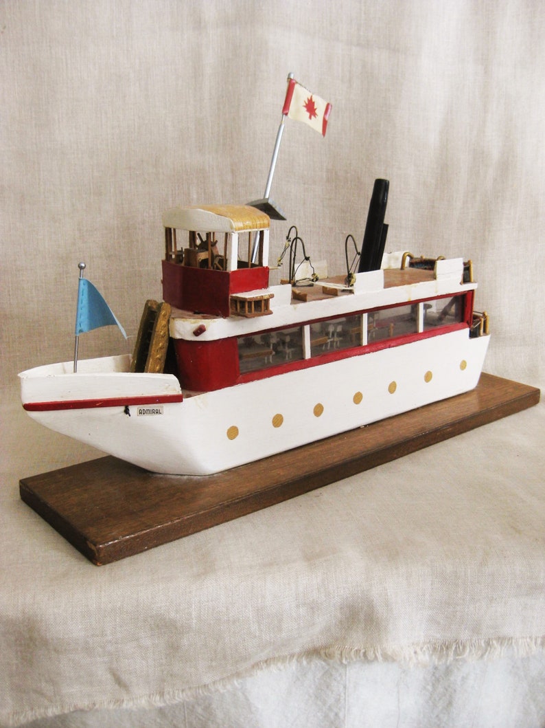 Vintage Folk Art Wooden Ship Canada Handmade Boats Nautical Etsy