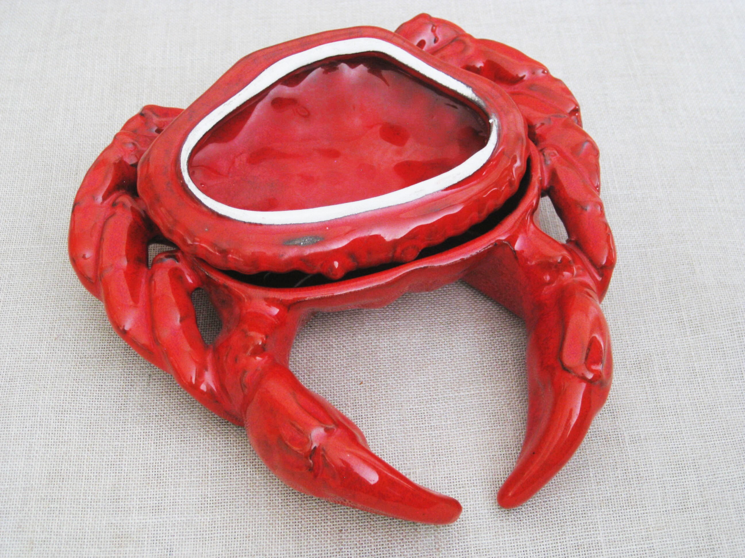 Vintage Red Crab Ceramic Box, Italian Ceramics, Coastal and Nautical ...