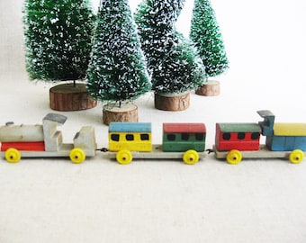 Vintage Miniature Train Wooden German Christmas Village and Holiday and Nursery Décor