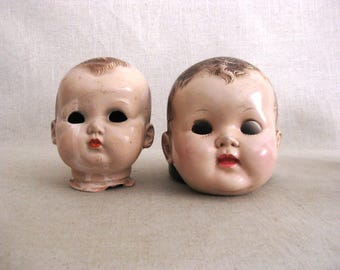Vintage Creepy Doll Heads, Parts for Repair and Altered Doll Art