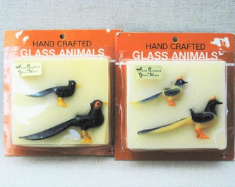 Vintage Glass Bird Miniatures, Decorative, Arts and Crafts Supplies