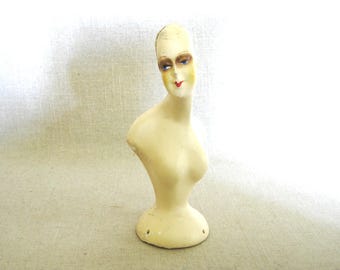 Vintage Miniature Mannequin Half Doll, Female Figures Art Deco Period