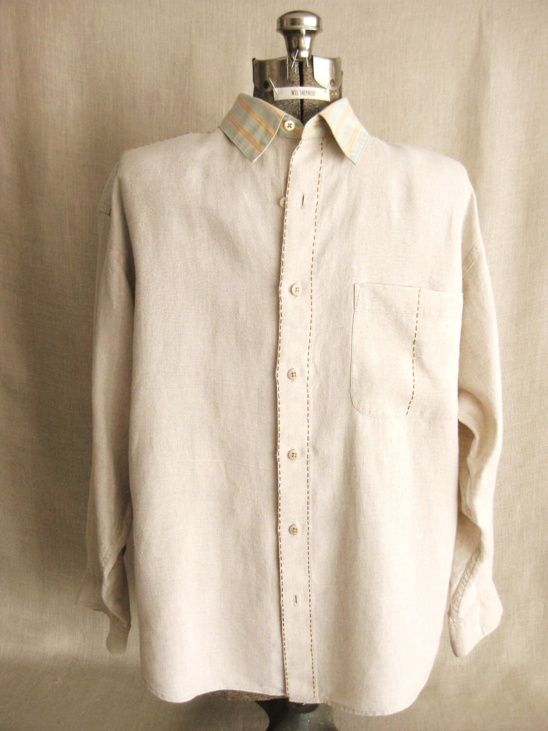 Mens Up-Cycled Linen Shirts, Large, Sustainable Eco Fashion, Mans ...
