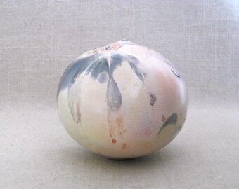 Vintage Ceramic Sphere, Studio Pottery Ornamental Ball, Contemporary Sculpture