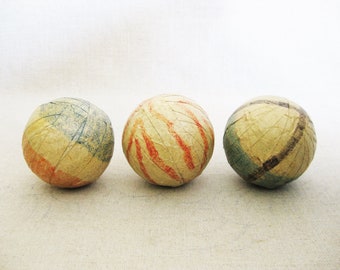 Vintage Juggling Balls Primitive and Folky Décor Bowl Filler Rustic Cabin and Nursery