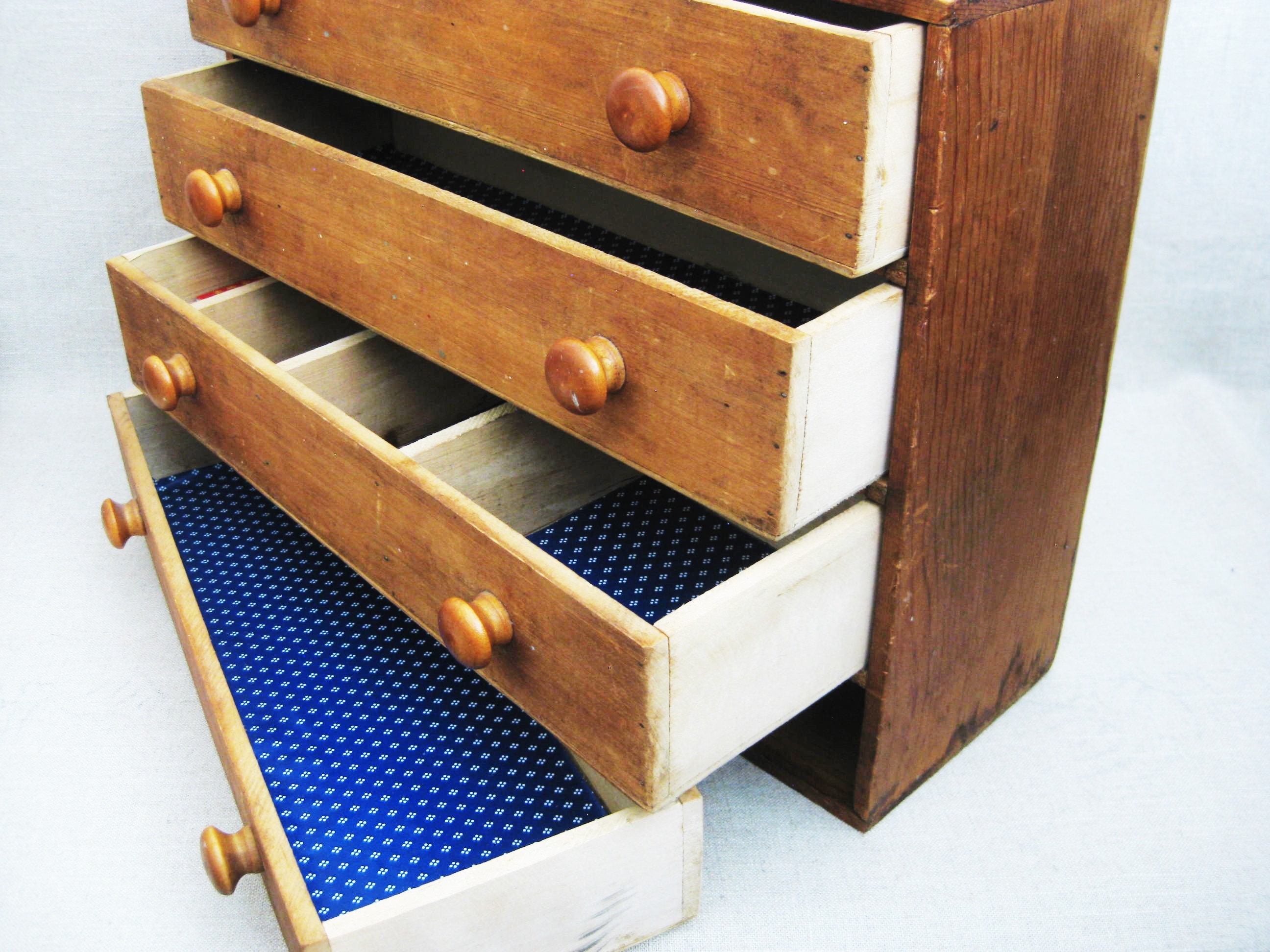 Vintage Chest of Drawers, Small Antique Box, Storage and