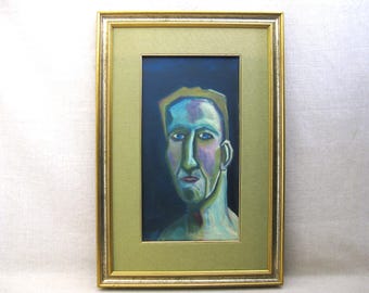 Classical Male Portrait Painting, Original Framed Wall Art Home Décor, Masculine Housewarming Gift
