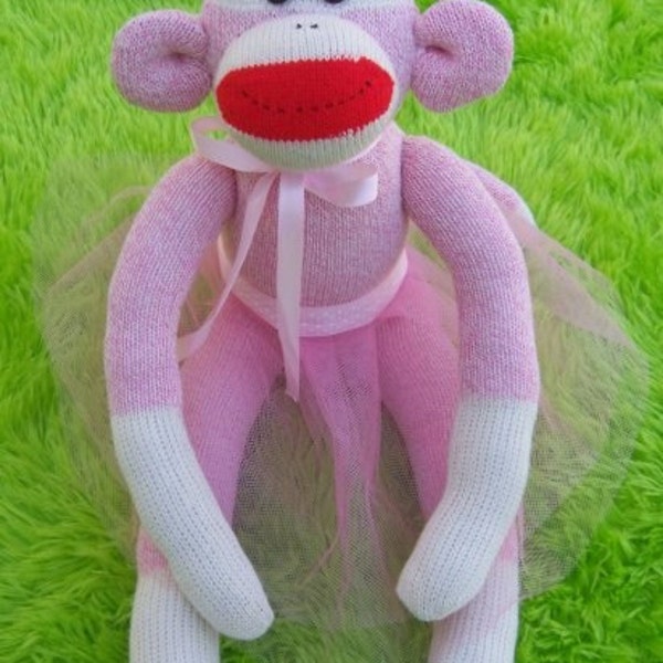 Isadora, the pink Sock Monkey ballerina