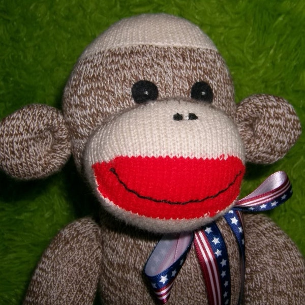 Please adopt Tikki, our traditional large Rockford Red Heel sock monkey.  Child friendly.  Made by hand in the USA.