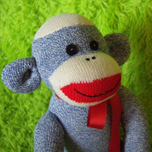Please adopt Gunther, our traditional large Rockford Red Heel sock monkey.  Child friendly.  Made by hand in the USA.