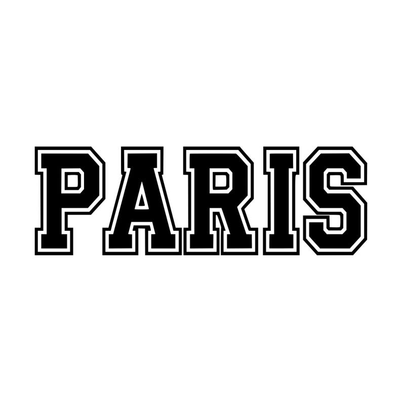 Paris Lettering Cut Out Paris Varsity SVG PNG, College Letter Cut File (instant Download) - Etsy